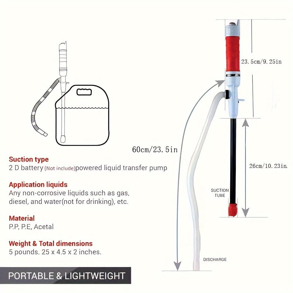 Planet Gates Ancel Battery Powered Electric Fuel & Water Transfer Pump Portable Gas Oil Liquid Pump
