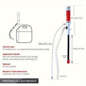 Planet Gates Ancel Battery Powered Electric Fuel & Water Transfer Pump Portable Gas Oil Liquid Pump