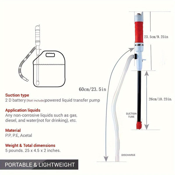 Planet Gates Ancel Battery Powered Electric Fuel & Water Transfer Pump Portable Gas Oil Liquid Pump