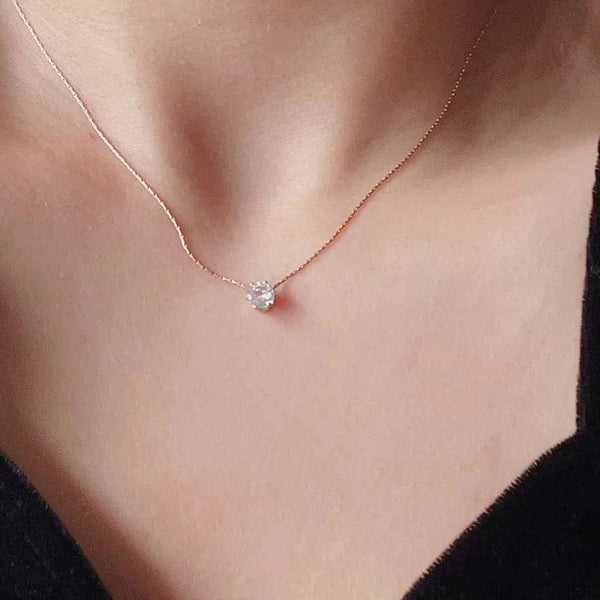 Planet Gates ANENJERY 316L Stainless Steel Zircon Thin Clavicle Chain Necklace for Women Festive Party Jewelry Wholesale