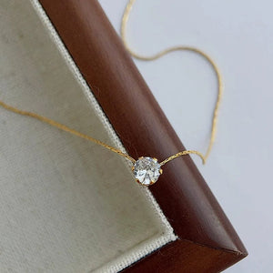 Planet Gates ANENJERY 316L Stainless Steel Zircon Thin Clavicle Chain Necklace for Women Festive Party Jewelry Wholesale