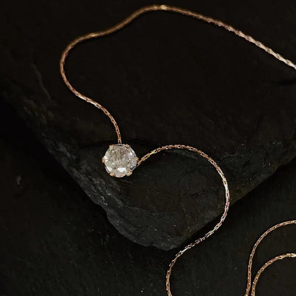 Planet Gates ANENJERY 316L Stainless Steel Zircon Thin Clavicle Chain Necklace for Women Festive Party Jewelry Wholesale