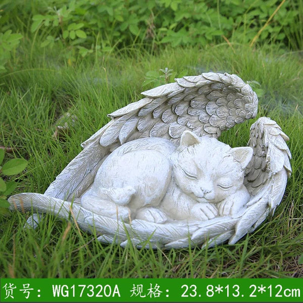 Planet Gates angel cat / 22.6x12.5x13cm / CHINA Pet Gravestone Personalized Cat and Dog Memorial Stone with Pet Name, Perfect for Cat and Dog Memorial Gifts and Pet Lost Gifts