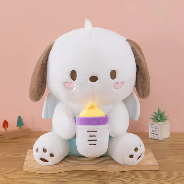 Planet Gates Angel Pacha / 45cm 30/45cm Creative New Milk Bottle Angel Kuromi Plush Toys Doll Home Decoration Pillow Large Pacha Dog Cartoon Doll for Kids