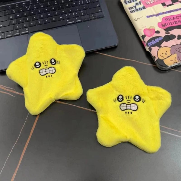 Planet Gates Angry Moving Jumping Stars Plush Toy Cute Yellow Pentagonal Heart Expression Stars Plush Soft Kawaii  Fun Toy Gift for Kid Adult