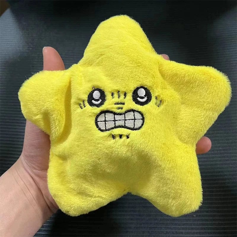 Planet Gates Angry Moving Jumping Stars Plush Toy Cute Yellow Pentagonal Heart Expression Stars Plush Soft Kawaii  Fun Toy Gift for Kid Adult
