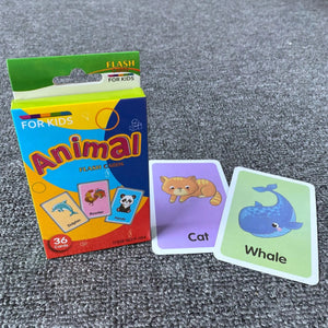 Planet Gates Animal Flash Card Cognition Game Montessori Animal Fruits Body Learning Double Side Early Educational Toys For Kids Children Gift