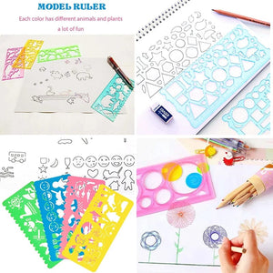 Planet Gates Animal Geometry Spirograph Drawing Stencils Set Painting Template Rulers Art Crafts Creative Children Kids Educational Toy