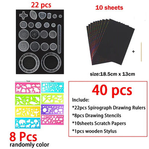 Planet Gates Animal Geometry Spirograph Drawing Stencils Set Painting Template Rulers Art Crafts Creative Children Kids Educational Toy