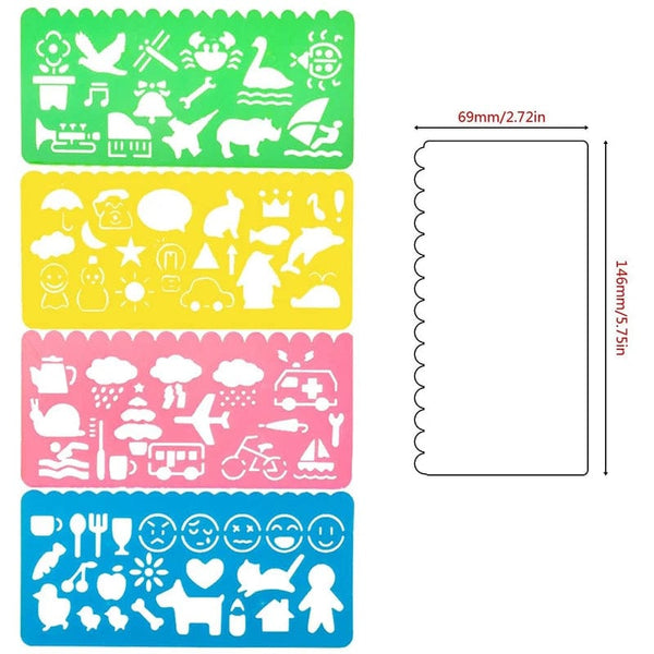 Animal Geometry Spirograph Drawing Stencils Set Painting Template Rule ...