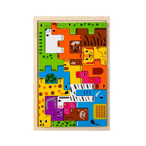 Planet Gates animal Montessori Animal Characters Transportation wooden puzzle Russian Blocks Cute Animals Puzzle Toys occupation