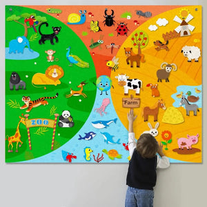 Planet Gates Animal My Daily Calendar,Farm,Transportation Felt Story Board For Toddlers,Preschool Education Storytelling Montessori Toys for Kids