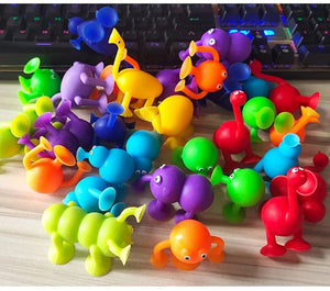 Planet Gates Animal Sucker Toys DIY Silicone Block Model Sucker Assembled Construction Educational Funny Toys Boys Girls Stress Release Toys