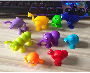 Planet Gates Animal Sucker Toys DIY Silicone Block Model Sucker Assembled Construction Educational Funny Toys Boys Girls Stress Release Toys