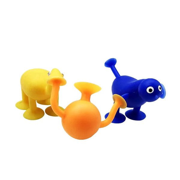 Planet Gates Animal Sucker Toys DIY Silicone Block Model Sucker Assembled Construction Educational Funny Toys Boys Girls Stress Release Toys