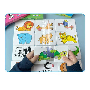 Planet Gates Animal world / CHINA 32Pcs Toddler Card Matching Game Baby Cognition Puzzle Toys Montessori Educational Toys Cartoon Vehicle Fruit Jigsaw Game
