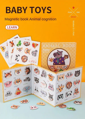 Planet Gates Animals Jigsaw Puzzle Magnets Books Montessori Toys For Children Learning Educational Baby Toy Magnetic Book Puzzles Game