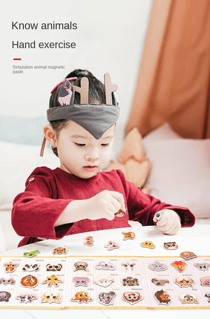 Planet Gates Animals Jigsaw Puzzle Magnets Books Montessori Toys For Children Learning Educational Baby Toy Magnetic Book Puzzles Game