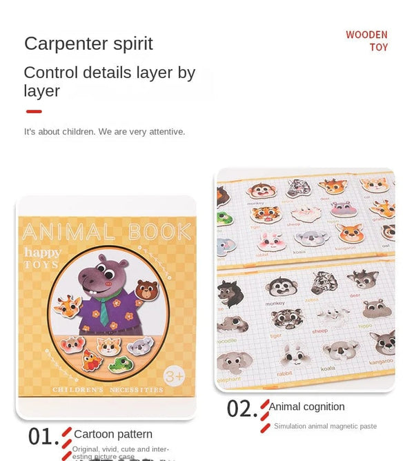 Planet Gates Animals Jigsaw Puzzle Magnets Books Montessori Toys For Children Learning Educational Baby Toy Magnetic Book Puzzles Game