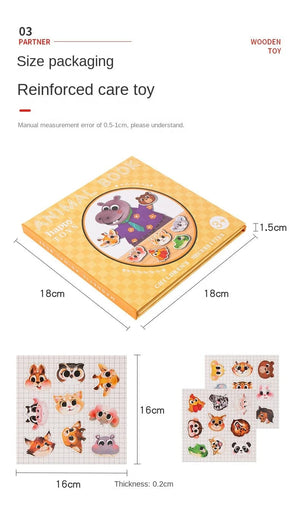Planet Gates Animals Jigsaw Puzzle Magnets Books Montessori Toys For Children Learning Educational Baby Toy Magnetic Book Puzzles Game