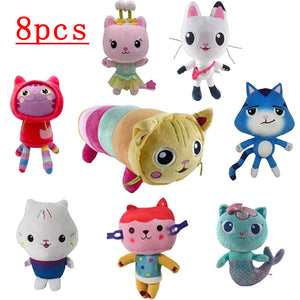 Planet Gates Animals Plush Gabby Dollhouse Lovely Plush Gaby Toy Plush House Cat Doll Cartoon Stuffed Animals Mermaid Cat Plushie Dolls Kids