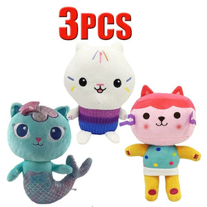 Planet Gates Animals Plush Gabby Dollhouse Lovely Plush Gaby Toy Plush House Cat Doll Cartoon Stuffed Animals Mermaid Cat Plushie Dolls Kids