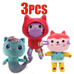 Planet Gates Animals Plush Gabby Dollhouse Lovely Plush Gaby Toy Plush House Cat Doll Cartoon Stuffed Animals Mermaid Cat Plushie Dolls Kids