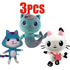 Planet Gates Animals Plush Gabby Dollhouse Lovely Plush Gaby Toy Plush House Cat Doll Cartoon Stuffed Animals Mermaid Cat Plushie Dolls Kids