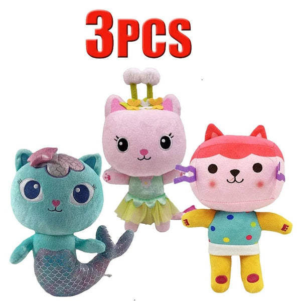 Planet Gates Animals Plush Gabby Dollhouse Lovely Plush Gaby Toy Plush House Cat Doll Cartoon Stuffed Animals Mermaid Cat Plushie Dolls Kids