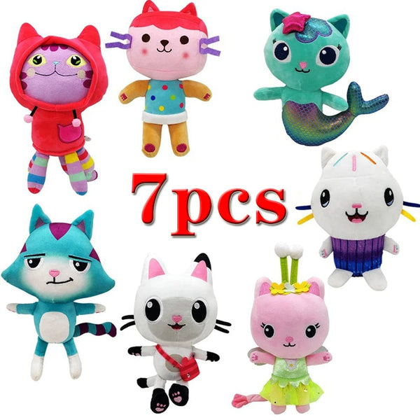 Planet Gates Animals Plush Gabby Dollhouse Lovely Plush Gaby Toy Plush House Cat Doll Cartoon Stuffed Animals Mermaid Cat Plushie Dolls Kids