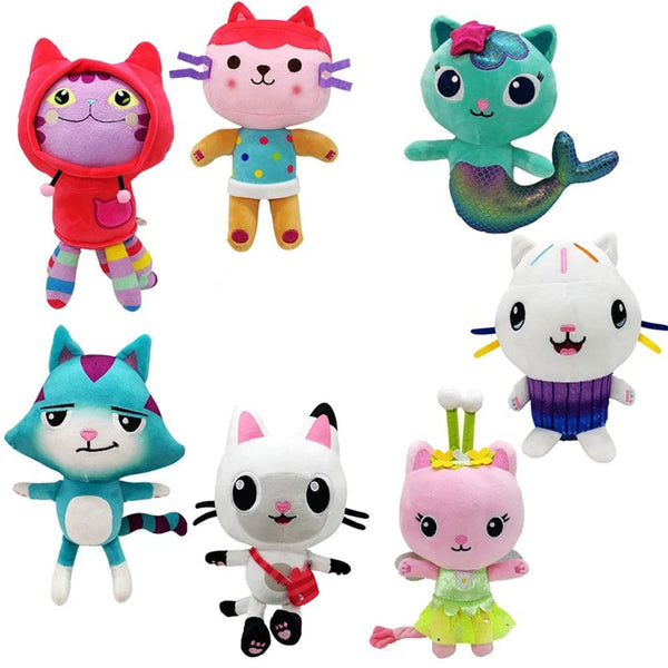 Planet Gates Animals Plush Gabby Dollhouse Lovely Plush Gaby Toy Plush House Cat Doll Cartoon Stuffed Animals Mermaid Cat Plushie Dolls Kids