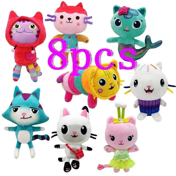 Planet Gates Animals Plush Gabby Dollhouse Lovely Plush Gaby Toy Plush House Cat Doll Cartoon Stuffed Animals Mermaid Cat Plushie Dolls Kids