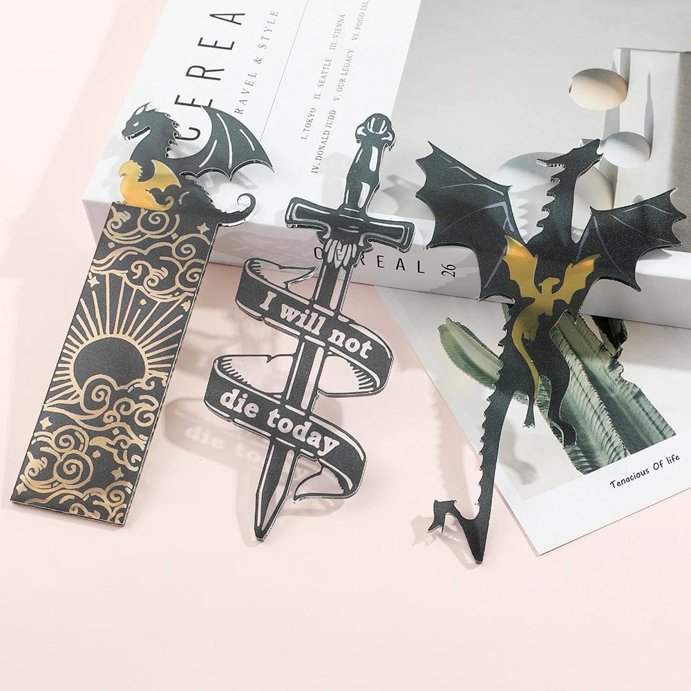 Planet Gates Anime Black Dragon Bookmarks Collect Gift for Book Lovers Acrylic Book Mark Stationery Accessories for Men Women Friends Teacher