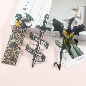 Planet Gates Anime Black Dragon Bookmarks Collect Gift for Book Lovers Acrylic Book Mark Stationery Accessories for Men Women Friends Teacher
