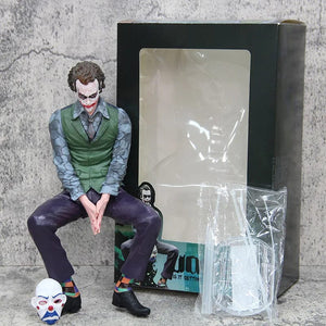 Planet Gates Anime Detective Comics Joker Sitting Mafex Action Figure Suicide Squad Joker Supervillain Model Doll Gift Car Decoration Toy