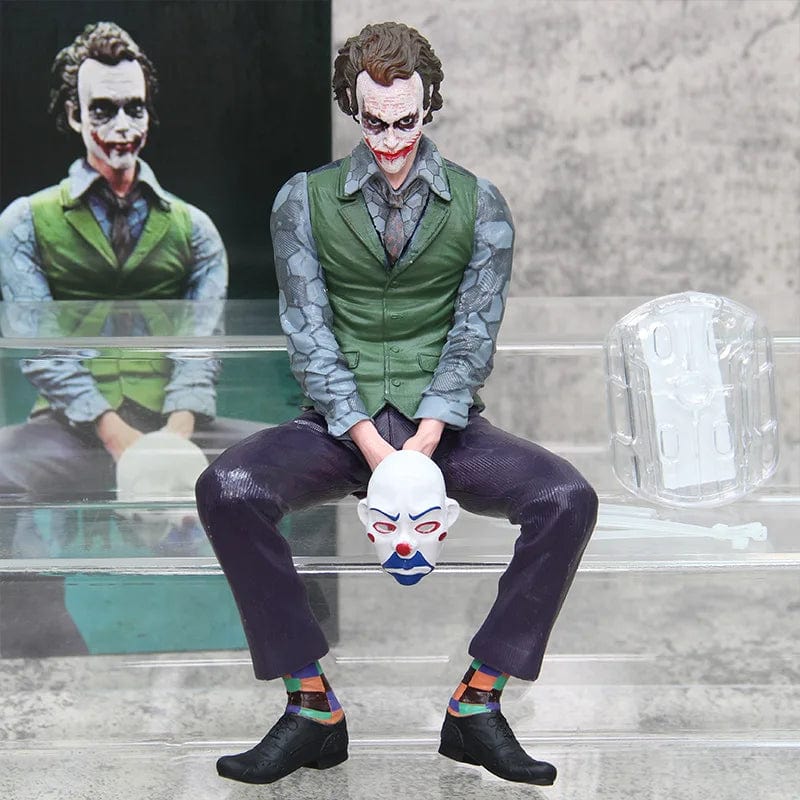 Planet Gates Anime Detective Comics Joker Sitting Mafex Action Figure Suicide Squad Joker Supervillain Model Doll Gift Car Decoration Toy