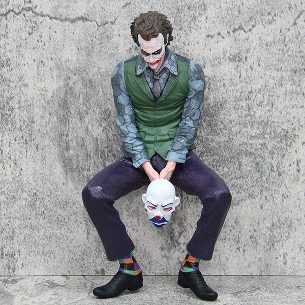 Planet Gates Anime Detective Comics Joker Sitting Mafex Action Figure Suicide Squad Joker Supervillain Model Doll Gift Car Decoration Toy