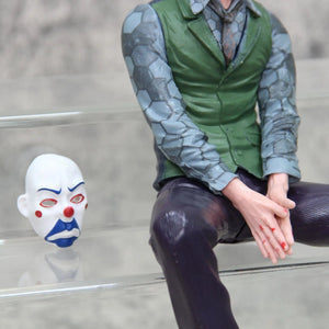 Planet Gates Anime Detective Comics Joker Sitting Mafex Action Figure Suicide Squad Joker Supervillain Model Doll Gift Car Decoration Toy