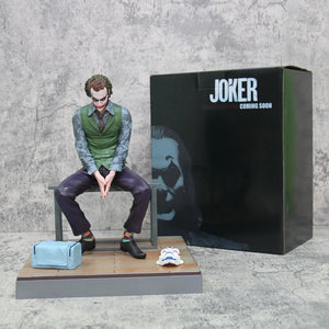 Planet Gates Anime Detective Comics Joker Sitting Mafex Action Figure Suicide Squad Joker Supervillain Model Doll Gift Car Decoration Toy