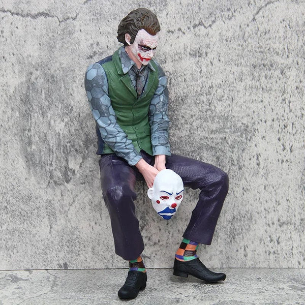 Planet Gates Anime Detective Comics Joker Sitting Mafex Action Figure Suicide Squad Joker Supervillain Model Doll Gift Car Decoration Toy