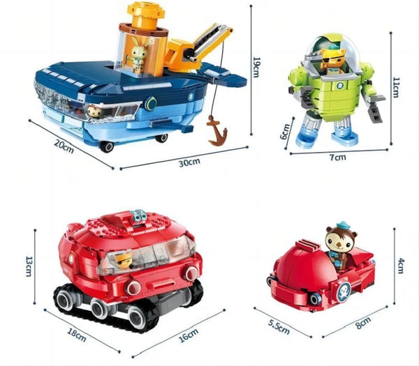 Planet Gates Anime octonauts Octopod GUP Building Blocks Action Figures Ocean creatures Toy Bricks Friend Interaction Kids Toys