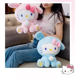 Planet Gates Anime Sanrio Hello Kitty KT Cat Rabbit Stuffed Toys Cute Plush Toys Kawaii Cartoon Dolls Birthday Gift For Kids Baby Girlfriend