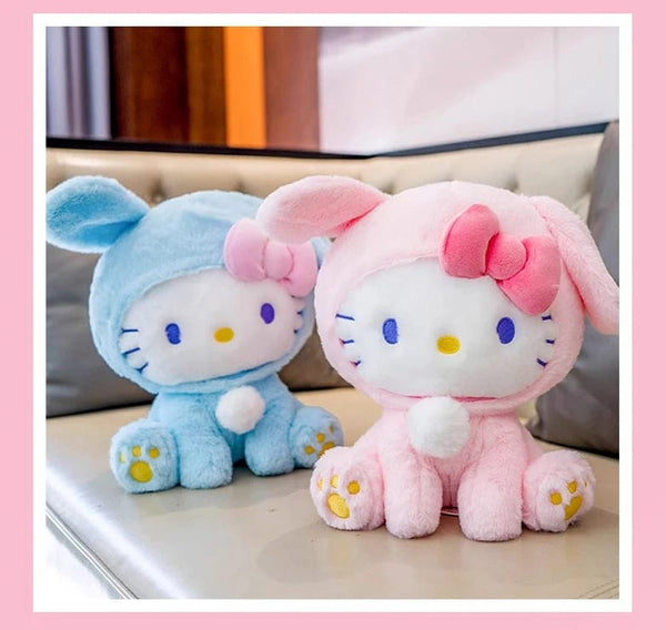 Planet Gates Anime Sanrio Hello Kitty KT Cat Rabbit Stuffed Toys Cute Plush Toys Kawaii Cartoon Dolls Birthday Gift For Kids Baby Girlfriend