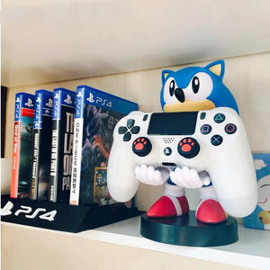 Planet Gates Anime Sonic Figure Hedgehog Phone Holder Switch PS4 PS5 Xbox Game Controller Holder Action Figure Model Toys Children Fans Gift