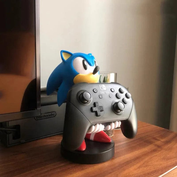 Planet Gates Anime Sonic Figure Hedgehog Phone Holder Switch PS4 PS5 Xbox Game Controller Holder Action Figure Model Toys Children Fans Gift