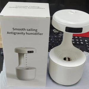 Planet Gates Antigravity White 1PC Anti-gravity Humidifier, Large-capacity Water Droplet Humidifier, Creative Air Humidifier, Water Droplet Reverse Flow Humidifier, Intelligent LED Digital Display Screen, USB Plug-in, Home Decor Room Decor Back To School