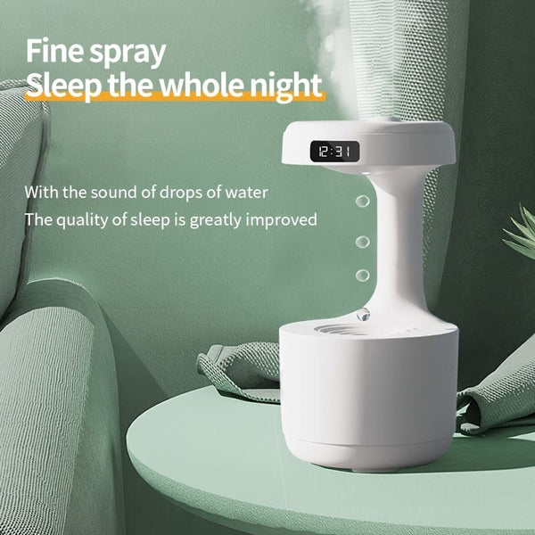 Planet Gates Antigravity White 1PC Anti-gravity Humidifier, Large-capacity Water Droplet Humidifier, Creative Air Humidifier, Water Droplet Reverse Flow Humidifier, Intelligent LED Digital Display Screen, USB Plug-in, Home Decor Room Decor Back To School