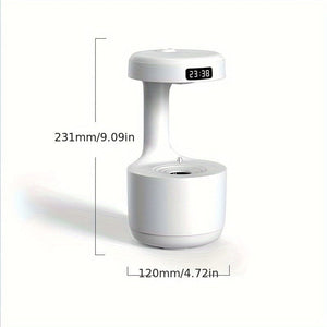 Planet Gates Antigravity White 1PC Anti-gravity Humidifier, Large-capacity Water Droplet Humidifier, Creative Air Humidifier, Water Droplet Reverse Flow Humidifier, Intelligent LED Digital Display Screen, USB Plug-in, Home Decor Room Decor Back To School