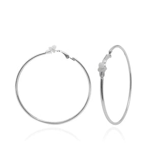 Planet Gates antique silver / 6cm 3/4/5/6/7/8/9/10CM Electroplating Hoop Earrings Without Piercing Classic All Match Fake Clip-On Daily Party Circle Ear Ring Clip