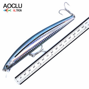 Planet Gates AOCLU-Floating Jerkbait Wobbler Hard Bait Minnow Saltwater Tuna Fishing Lure UV Coating, Glow, 160mm, 30g Diving Depth, 0.5-1.5m